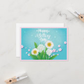 ハッピーマザーズデイワイルドフラワーブーケオンターコイズ カード (正面/裏面インサイチュ)