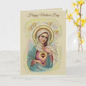 ハッピーマザーズデイヴァージンメアリ宗教カード カード (黄色い花)