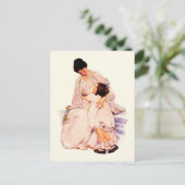 ハッピーマザーズデイヴィンテージアートはがき ポストカード (スタンド正面)