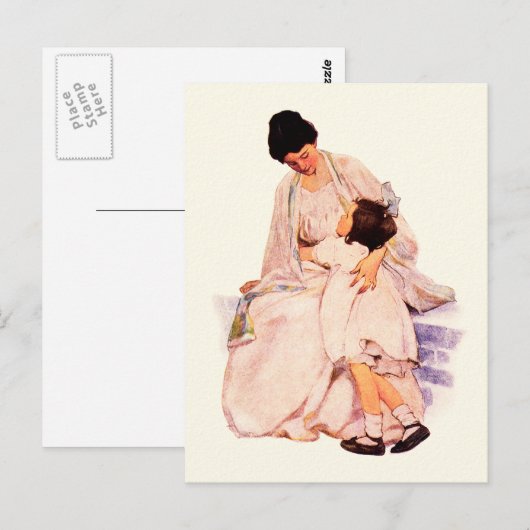 ハッピーマザーズデイヴィンテージアートはがき ポストカード (正面/裏面)