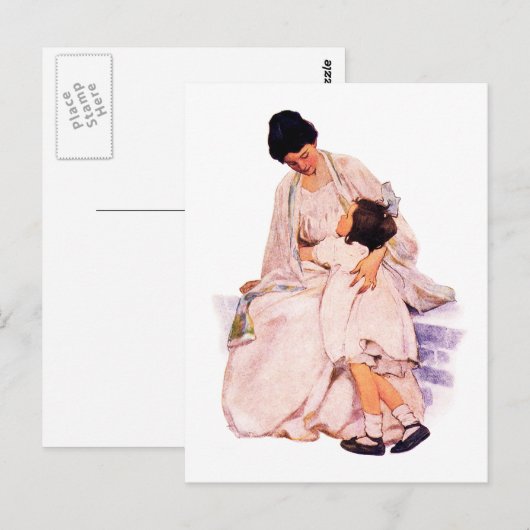 ハッピーマザーズデイヴィンテージアート ポストカード (正面/裏面)