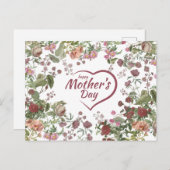 ハッピーマザーズデイヴィンテージ花 シーズンポストカード (正面/裏面)