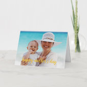 ハッピーマザーズデイ写真テンプレート金ゴールドスクリプトカード 箔グリーティングカード (正面)