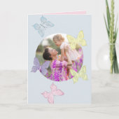 ハッピーマザーズデイ写真パステルキュート蝶 カード (正面)