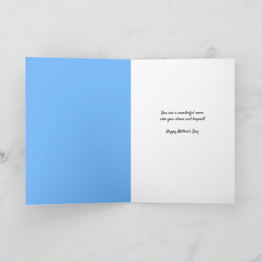 ハッピーマザーズデイ図解入りの、写真付きのチョウ シーズンカード (内部)