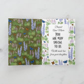 ハッピーマザーズデイ挨拶カードのワイルドフラワー薄紫 サンキューカード (内部)