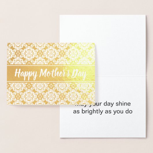 ハッピーマザーズデイ文字テンプレートエレガント金ゴールド 箔カード (ディスプレー)