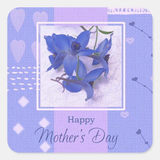 ハッピーマザーズデイ春の花 スクエアシール (正面)