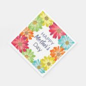 ハッピーマザーズデイ春カラフル花 スタンダードランチョンナプキン (角)