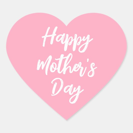 ハッピーマザーズデイ母かわいい愛のハートピンク ハートシール (正面)