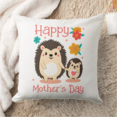ハッピーマザーズデイ母とベビーハリネズミ クッション (ブランケット)