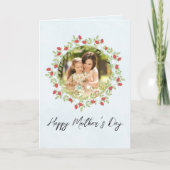 ハッピーマザーズデイ水彩バラフローラ写真 カード (正面)