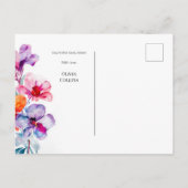 ハッピーマザーズデイ水彩フローラピンクマ最高のマ シーズンポストカード (裏面)