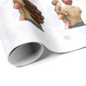 ハッピーマザーズデイ水彩ママーラッピング紙 ラッピングペーパー (ロールコーナー)