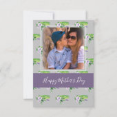 ハッピーマザーズデイ水彩花模様紫カード カード (正面)