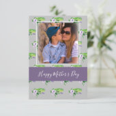 ハッピーマザーズデイ水彩花模様紫カード カード (スタンド正面)