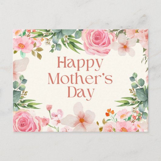 ハッピーマザーズデイ水彩花 シーズンポストカード (正面)