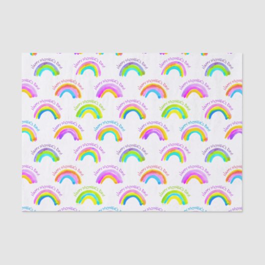ハッピーマザーズデイ水彩虹の模様 薄葉紙 (正面)