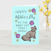 ハッピーマザーズデイ猫ママフローラ カード (黄色い花)