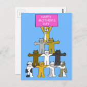 ハッピーマザーズデイ猫好き。 ポストカード (正面/裏面)