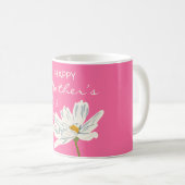ハッピーマザーズデイ白芸術的花カラフル コーヒーマグカップ (正面右)