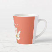 ハッピーマザーズデイ白芸術的花 カフェラテマグ (右)