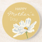 ハッピーマザーズデイ白芸術的花 コースター (正面)