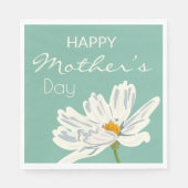 ハッピーマザーズデイ白芸術的花 スタンダードランチョンナプキン (正面)
