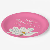 ハッピーマザーズデイ白芸術的花 ペーパープレート (アングル)