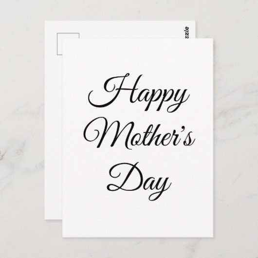 ハッピーマザーズデイ白黒エレガントクラシック ポストカード (正面/裏面)