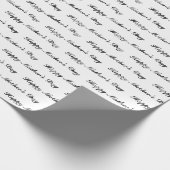 ハッピーマザーズデイ白黒文字シックエレガント ラッピングペーパー (角)