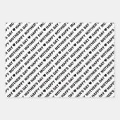 ハッピーマザーズデイ白黒 ラッピングペーパーシート (正面2)