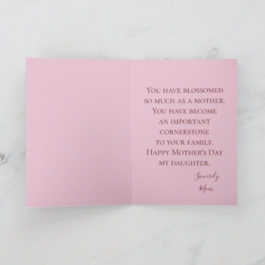 ハッピーマザーズデイ私の娘 カード (内部)