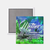 ハッピーマザーズデイ箴言31ブルーグリーン マグネット (正面/裏面)