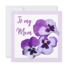 ハッピーマザーズデイ紫かわいらしのパンジーフローラ