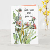 ハッピーマザーズデイ良いママのワイルドフラワー カード (黄色い花)