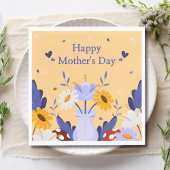 ハッピーマザーズデイ花モダンフローラ植物学 スタンダードカクテルナプキン