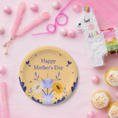 ハッピーマザーズデイ花モダンフローラ植物学 ペーパープレート (パーティー)
