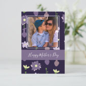 ハッピーマザーズデイ花瓶花模様紫 カード (スタンド正面)