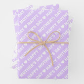 ハッピーマザーズデイ薄紫とホワイト ラッピングペーパーシート (インサイチュ)