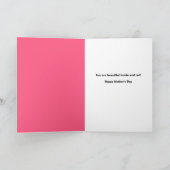 ハッピーマザーズデイ赤いバラがピンクの青い花瓶 シーズンカード (内部)