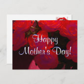 ハッピーマザーズデイ赤いバラ私 ポストカード (正面/裏面)