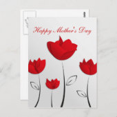 ハッピーマザーズデイ赤い花 ポストカード (正面/裏面)