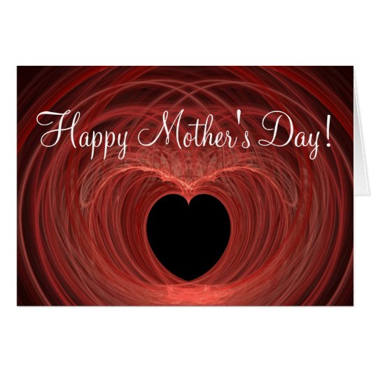 ハッピーマザーズデイ赤と黒の渦巻きハート (正面横)