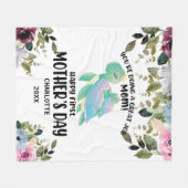 ハッピーマザーズデイ赤面花 フリースブランケット (正面(横))