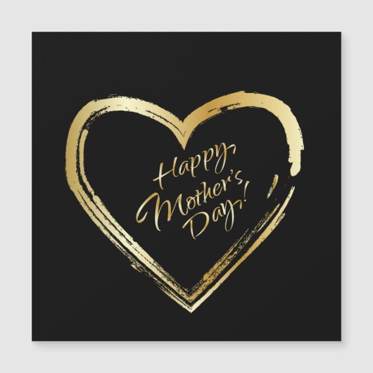 ハッピーマザーズデイ金ゴールドハート磁気カード (正面)