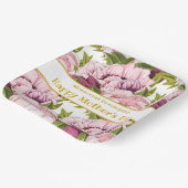 ハッピーマザーズデイ金ゴールド名ピンク牡丹フローラ ペーパープレート (傾斜あり)