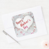 ハッピーマザーズデイ3D紙ハート スクエアシール (封筒)