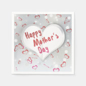 ハッピーマザーズデイ3D紙ハート スタンダードカクテルナプキン (正面)