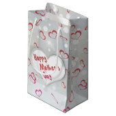 ハッピーマザーズデイ3D紙ハート スモールペーパーバッグ (正面アングル)